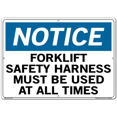 Vestil Aluminum Sign, 14-1/2" H, 20-1/2" W, Aluminum, Rectangle, English, SI-N-52-E-AL-080 SI-N-52-E-AL-080